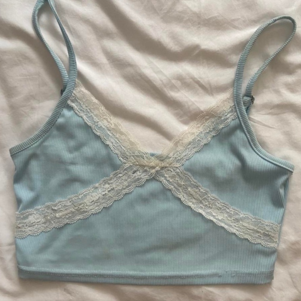 Blue lace cami